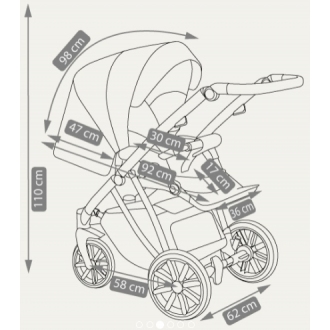 kočárek CAMARELO ZEO dvojkombinace