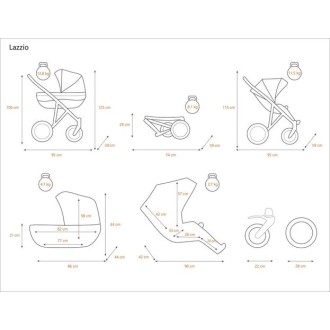 Kočárek KUNERT Lazzio Premium Silver, trojkombinace