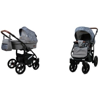 Kočárek BABYLUX Optimal ALU black  dvojkombinace - Silver stone