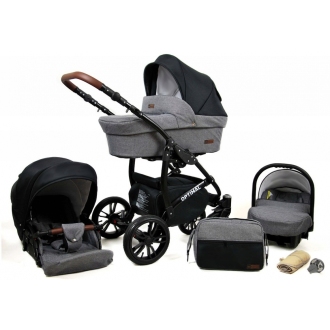 Kočárek BABYLUX Optimal ALU black  trojkombinace