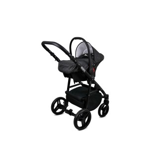 Kočárek BABYLUX AXEL Black + dárek trojkombinace