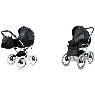 Kočárek Raf-pol BABYLUX Margaret White dvojkombinace - white dots