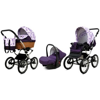 Kočárek Raf-pol BABYLUX Classic Silver trojkombinace