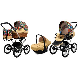 Kočárek Raf-pol BABYLUX Classic Silver trojkombinace