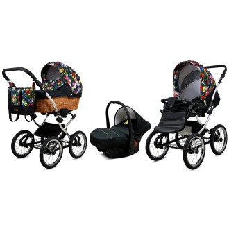 Kočárek Raf-pol BABYLUX Classic Silver trojkombinace