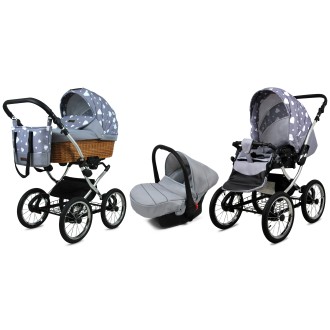 Kočárek Raf-pol BABYLUX Classic Silver trojkombinace