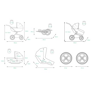 Kočárek Raf-pol BABYLUX Classic White trojkombinace