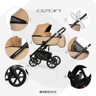Kombinovaný kočárek RIKO BASIC Ozon trojkombinace