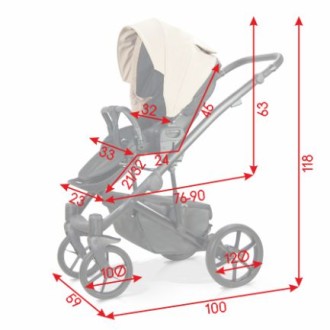 kočárek Milukids Lluvia trojkombinace