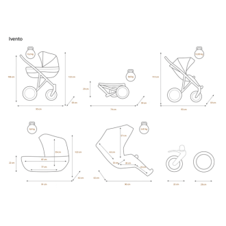 Hluboký kočárek KUNERT Ivento Black