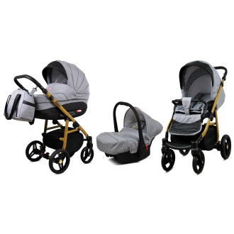 Kočárek BABYLUX AXEL Gold 4v1 + dárek - Silver