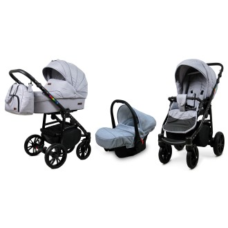 Kočárek BABYLUX Colorlux black 4v1 - Silver flex
