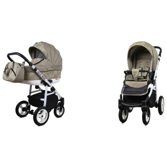 Kočárek BABYLUX ALU WAY + dárek, dvojkombinace - khaki