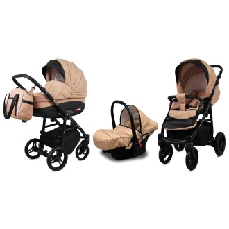 Kočárek BABYLUX AXEL Black + dárek trojkombinace