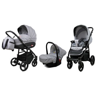 Kočárek BABYLUX AXEL Black + dárek trojkombinace