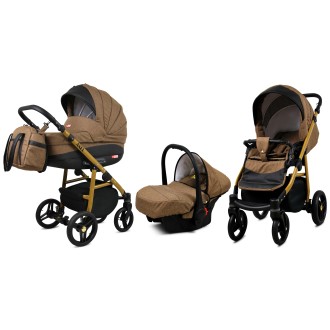 Kočárek BABYLUX AXEL Gold + dárek trojkombinace