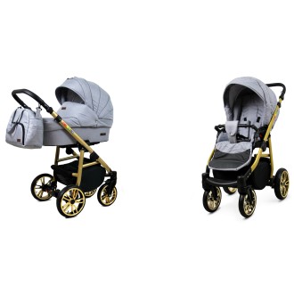 Kočárek BABYLUX Colorlux gold dvojkombinace - Silver flex