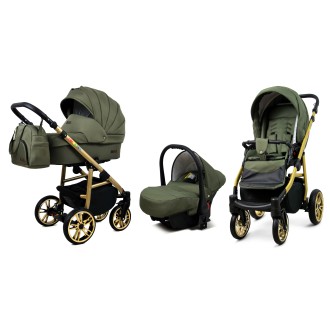 Kočárek BABYLUX Colorlux gold trojkombinace - Olive