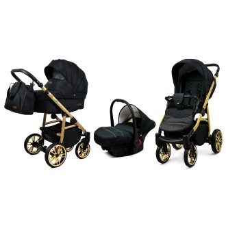Kočárek BABYLUX Colorlux gold trojkombinace - onyx