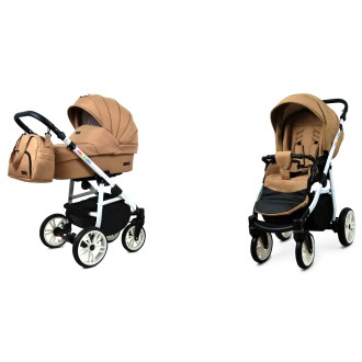 Kočárek BABYLUX Colorlux white  dvojkombinace - sand pearl