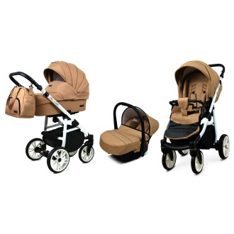Kočárek BABYLUX Colorlux white trojkombinace - sand pearl