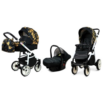 Kočárek BABYLUX Colorlux white trojkombinace - gold jungle