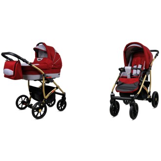 Kočárek  BABYLUX LARGO Gold dvojkombinace - chilli silver