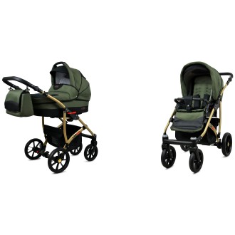 Kočárek  BABYLUX LARGO Gold dvojkombinace - olive black