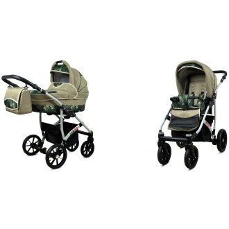 Kočárek  BABYLUX LARGO Silver dvojkombinace - fern leaf