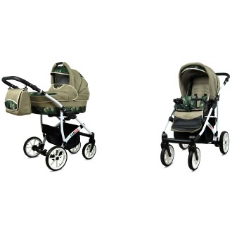 Kočárek  BABYLUX LARGO White dvojkombinace - fern leaf