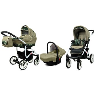 Kočárek  BABYLUX LARGO White trojkombinace - fern leaf
