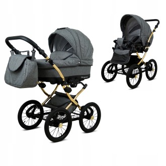 Kočárek Raf-pol BABYLUX Margaret Gold dvojkombinace - Grey flex