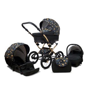 Kočárek Raf-pol BABYLUX Margaret Gold trojkombinace