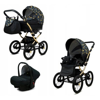 Kočárek Raf-pol BABYLUX Margaret Gold trojkombinace