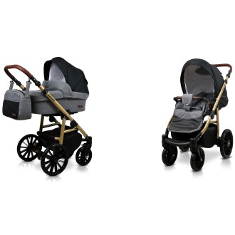 Kočárek BABYLUX Aspero dvojkombinace - Grey flex black