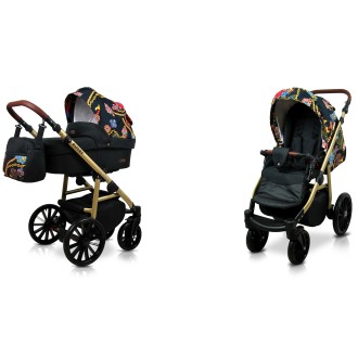 Kočárek BABYLUX Aspero dvojkombinace - Gold chain