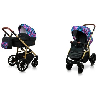 Kočárek BABYLUX Aspero dvojkombinace - Colorfull feathers