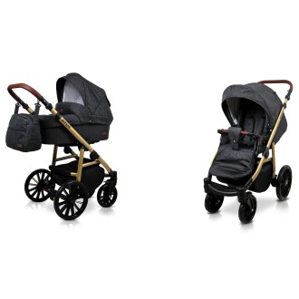 Kočárek BABYLUX Aspero dvojkombinace - Black flex