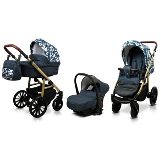 Kočárek BABYLUX Aspero trojkombinace - Grey moro