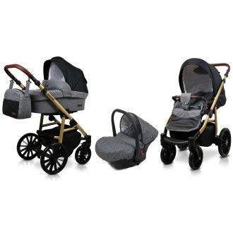 Kočárek BABYLUX Aspero trojkombinace - Grey flex black