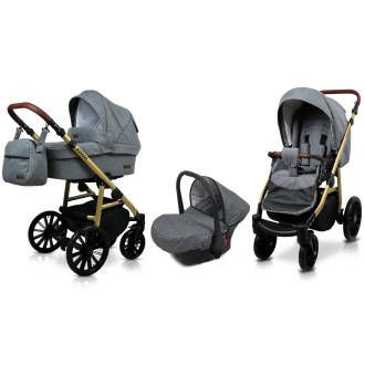 Kočárek BABYLUX Aspero trojkombinace - Grey flex