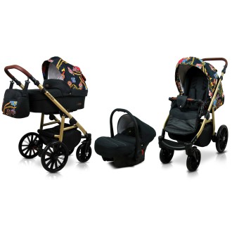 Kočárek BABYLUX Aspero trojkombinace - Gold chain