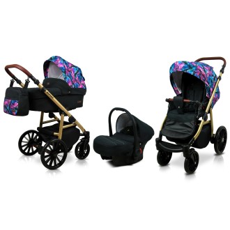 Kočárek BABYLUX Aspero trojkombinace - Colorfull feathers
