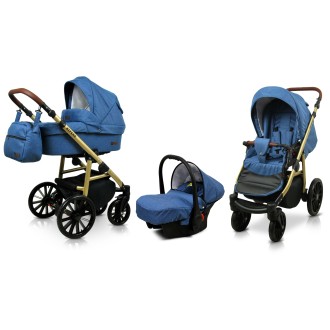 Kočárek BABYLUX Aspero trojkombinace - Blue flex