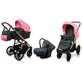 Kočárek BABYLUX Aspero trojkombinace - Black coral