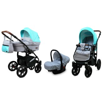 Kočárek BABYLUX Optimal ALU black  trojkombinace - mint