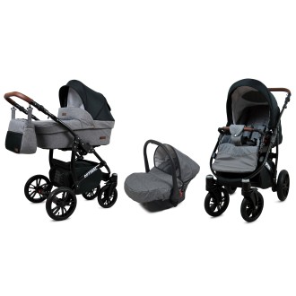 Kočárek BABYLUX Optimal ALU black  trojkombinace