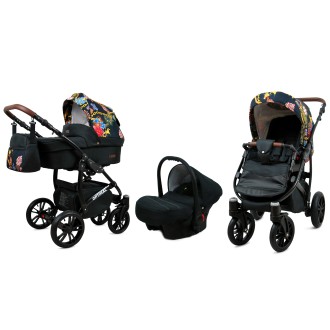 Kočárek BABYLUX Optimal ALU black  trojkombinace