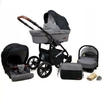 Kočárek BABYLUX Optimal ALU black  trojkombinace