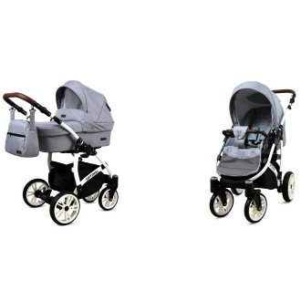 Kočárek BABYLUX Optimal ALU white  dvojkombinace - Silver flex